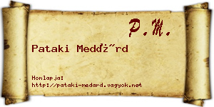 Pataki Medárd névjegykártya
